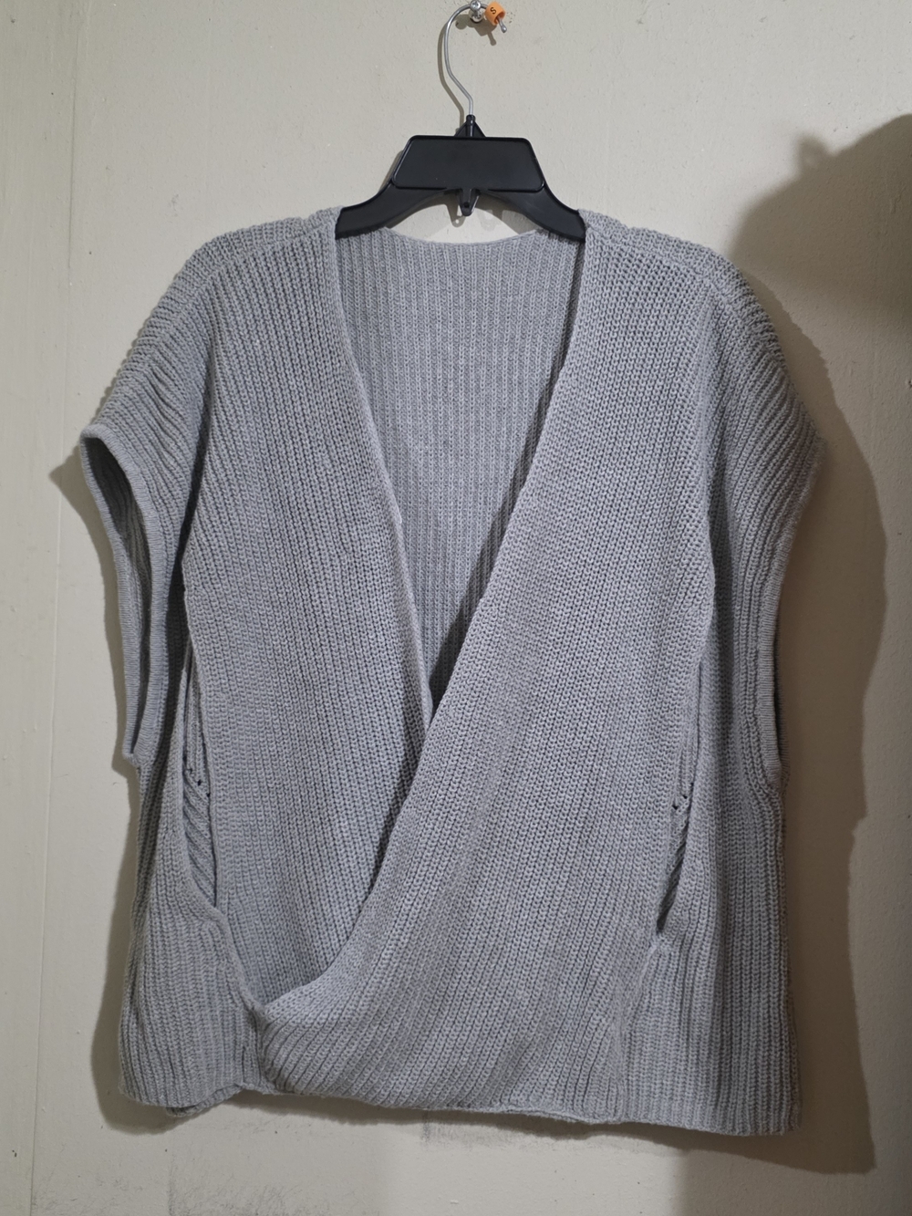 Anthropologie Wrap Knit Vest Grey One Size New With Tag